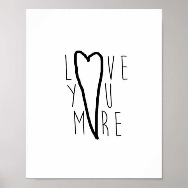 Affiche Love You More Heart Soft Romantic Style  (Devant)