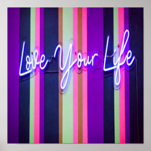 Affiche Love Your Life Colorful Mots positifs