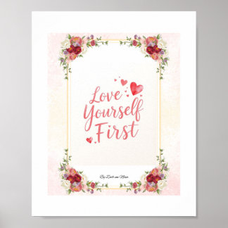 Affiche Love Yourself First – Romantic Handwritten Quote 