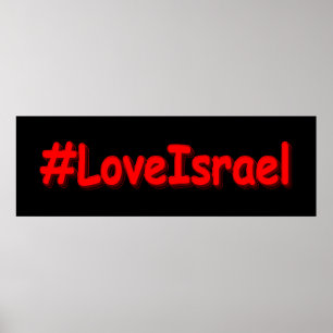 Affiche "#LoveIsrael" Joli design. Acheter maintenant