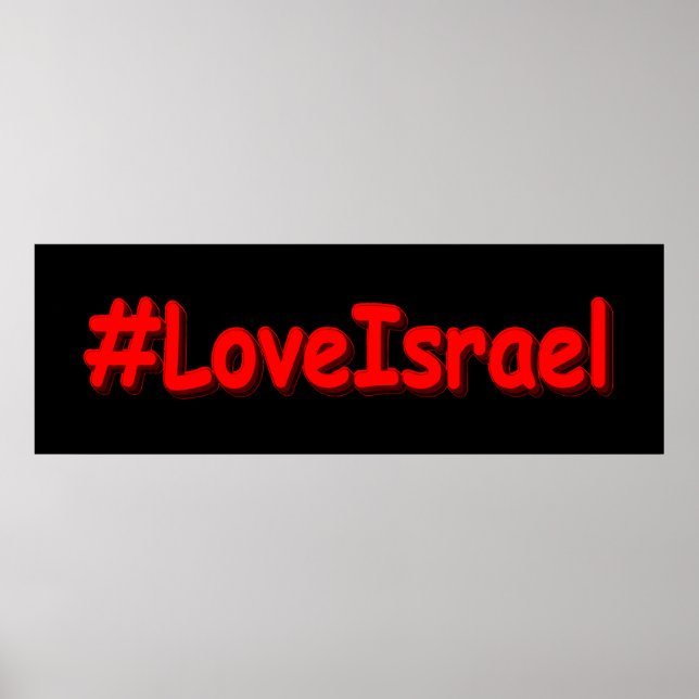 Affiche "#LoveIsrael" Joli design. Acheter maintenant (Devant)