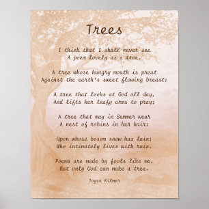 Affiche Lovely As Tree Nature Poem