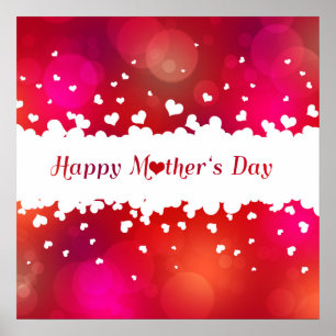 Affiche Lovely Happy Mother's Day Hearts