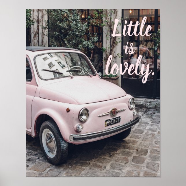 Affiche Lovely Little Pink Fiat à Paris (Devant)