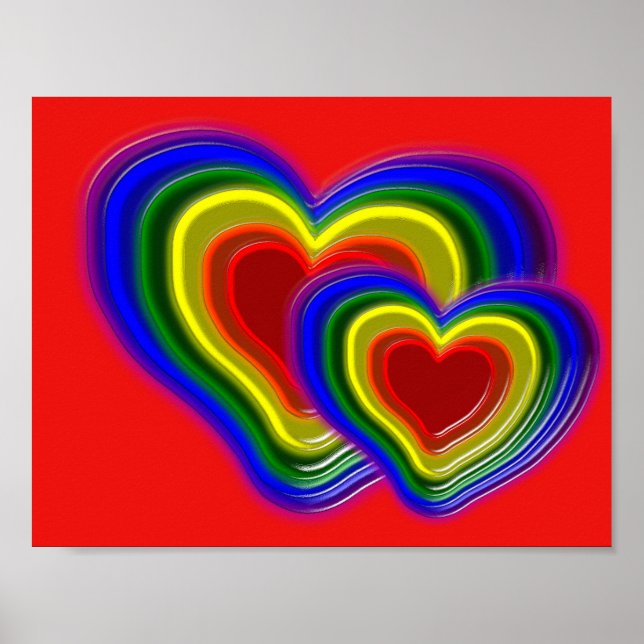 Affiche lovely rainbow heart (Devant)