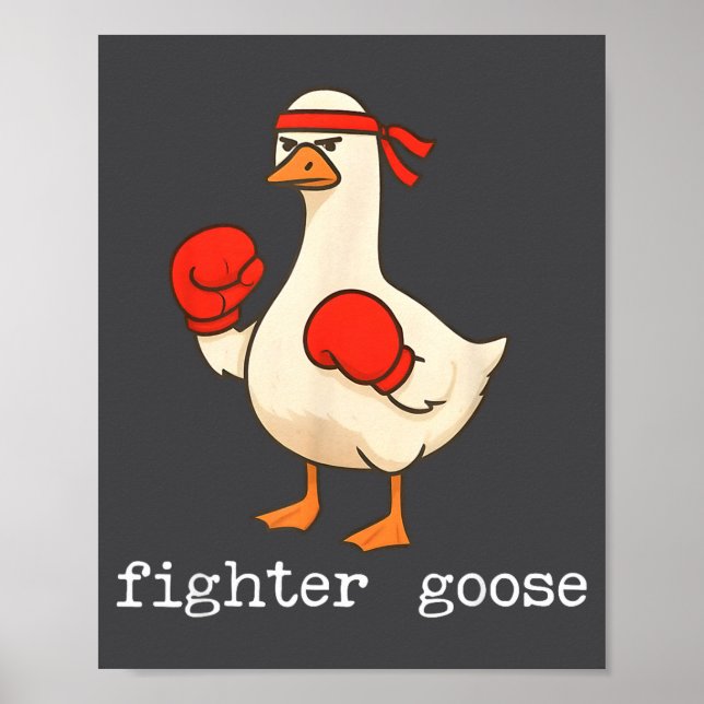 Affiche Lover Goose And Fighter Goose, Funny Couple Goose  (Devant)