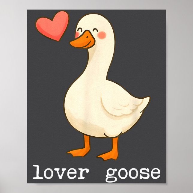 Affiche Lover Goose And Fighter Goose, Funny Couple Goose  (Devant)