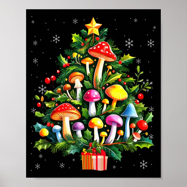 Affiche Lover Xmas Mushroom Christmas Tree  (Devant)