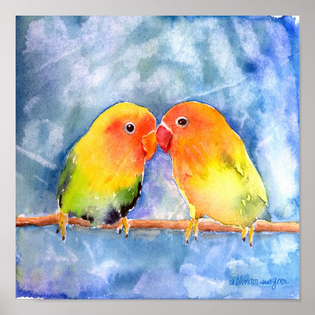 Affiche Lovey Dovey Lovebirds Imprimer (Devant)