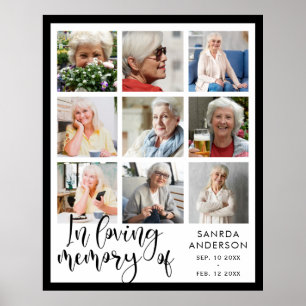 Affiche Loving Memory Modern Memorial Photo Collage