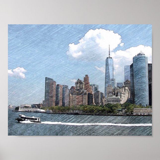 Affiche Lower Manhattan NYC Skyline (Devant)