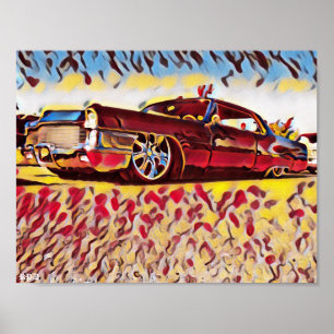 Affiche Lowrider Cadillac Low Rider Caddy Car Art