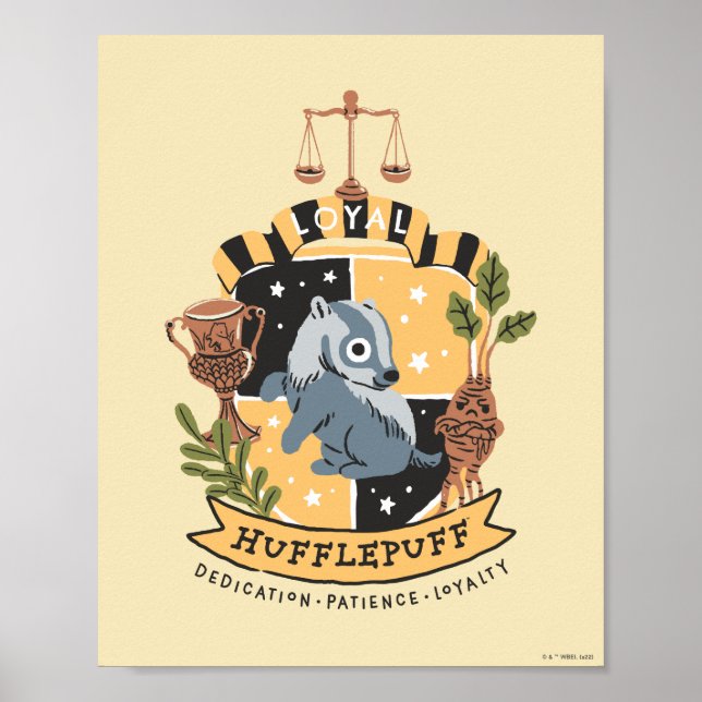 Affiche Loyal Hufflepuff de dessin animé (Devant)