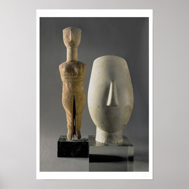 Affiche (Lto R) Figurine with crossed arms, Cycladic; head (Devant)