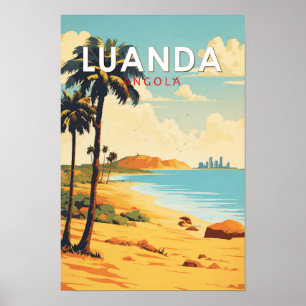 Affiche Luanda Angola Travel Art Vintage