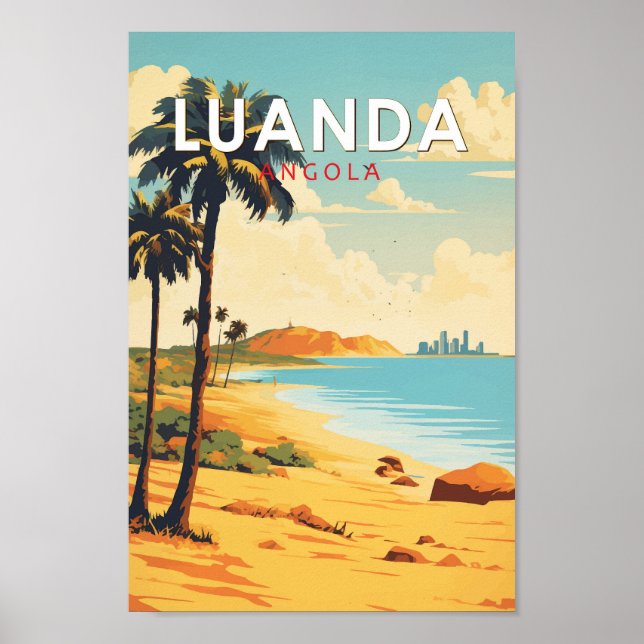 Affiche Luanda Angola Travel Art Vintage (Devant)