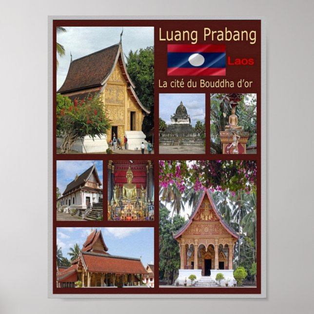 Affiche Luang Prabang - Laos - Mosaïque - (Devant)