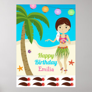 Affiche Luau Birthday Party Hawaiian Pin The Tail Game
