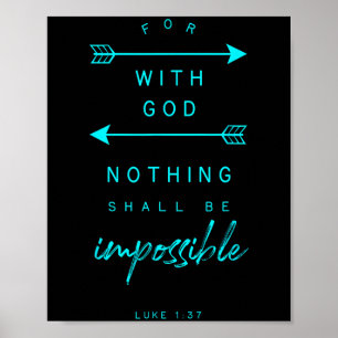 Affiche Luc 1 37 Avec Dieu Impossible Bible Verse Citation