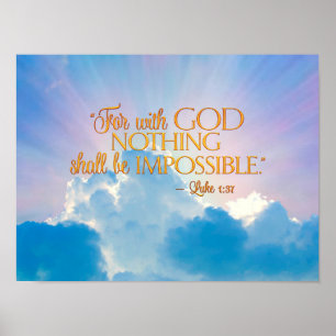 Affiche Luc 1:37 Avec Dieu Rien D'Impossible Imprimer Phot