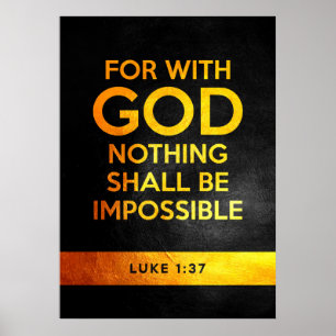 Affiche Luc 1:37 Verse de la Bible