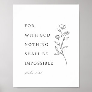 Affiche Luc 1:37 Verset de la Bible