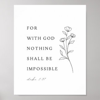 Affiche Luc 1:37 Verset de la Bible