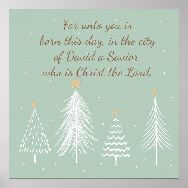 Affiche Luc 2:11 Écriture pour Noël Bible Verse Post (Devant)