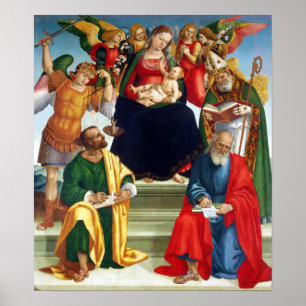 Affiche Luca Signorelli Madonna et enfant avec des saints