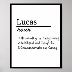 Affiche Lucas, Garçon Définition Personnalisée Du Nom