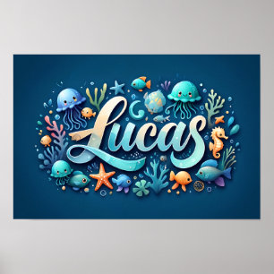 Affiche Lucas Ocean Nursery Animaux sous-marins