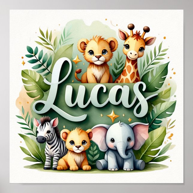 Affiche Lucas Safari Nursery Wall Art (Devant)