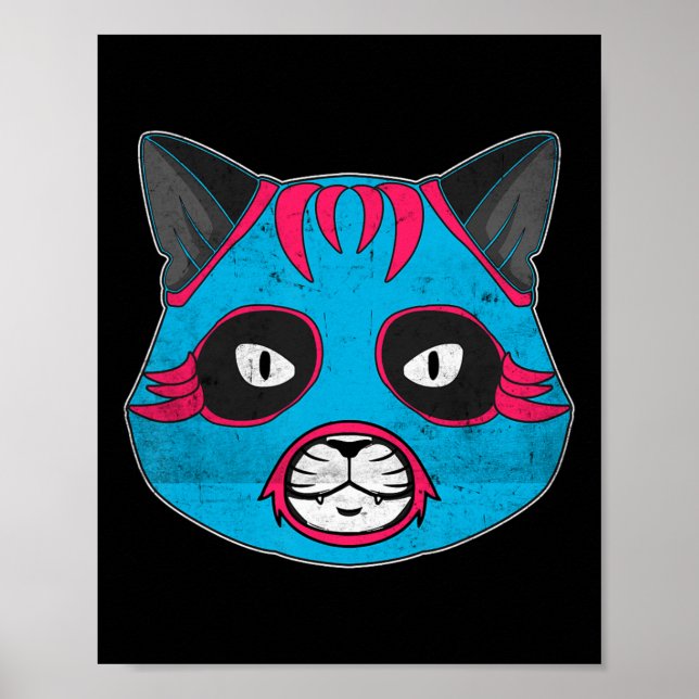 Affiche Lucha Libre Cat Porte Le Masque De Lutte Luchador (Devant)