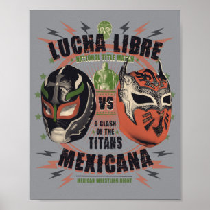 Affiche Lucha Libre Mexique Lutte Luchador Masque Nacho