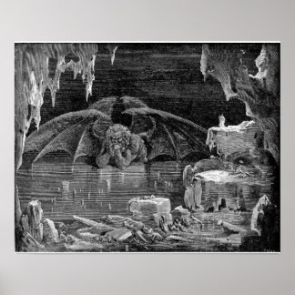 Affiche Lucifer King of Hell par Gustave Doré Art Imprimer