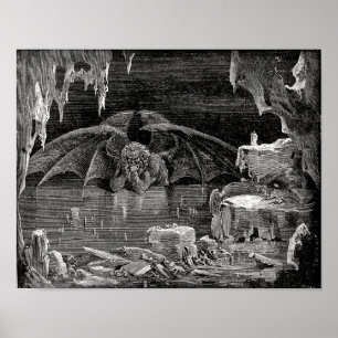 Affiche Lucifer, roi de l'enfer par Paul Gustave Dore