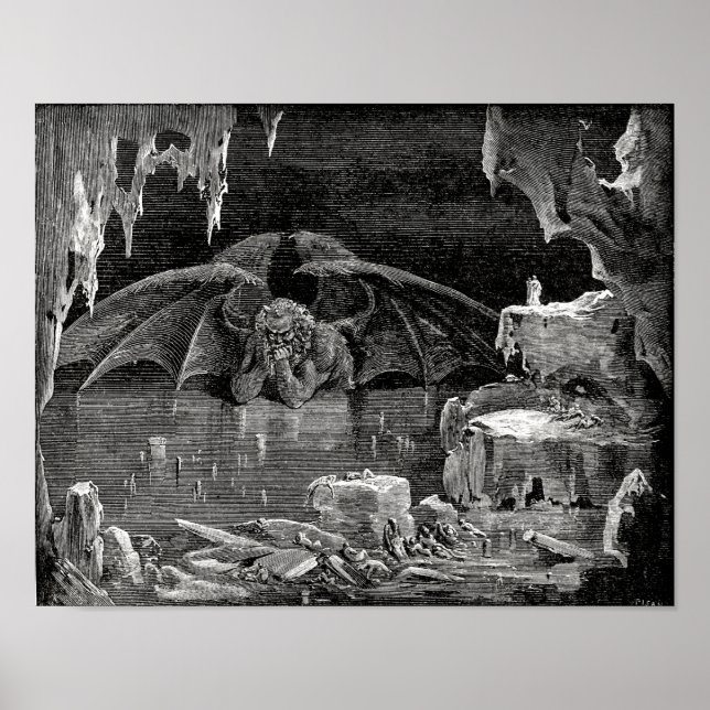 Affiche Lucifer, roi de l'enfer par Paul Gustave Dore (Devant)