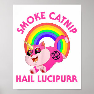 Affiche Lucipurr à la grêle à la fumée, Funny Satan Chat U