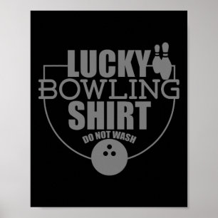 Affiche Lucky Bowling Shirt Ne Pas Laver Citation Drôle Po