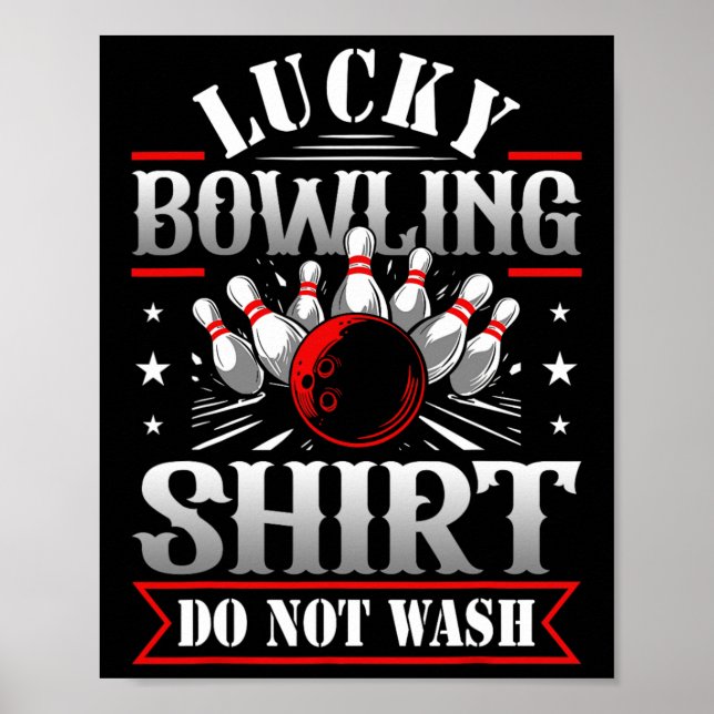 Affiche Lucky Bowling Shirt Ne Pas Laver Funny Bowl Jeu (Devant)
