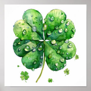 Affiche Lucky Clover Art Print, Botanical Wall Art