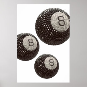 Affiche Lucky Disco 8 ROSE, Lucky 8 boule de disco, Snooke