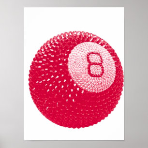 Affiche Lucky Disco 8 Rose, Lucky Disco Ball, Funky Art