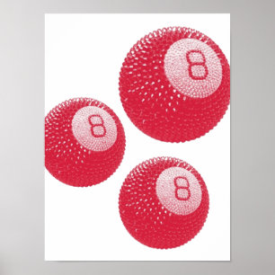 Affiche Lucky Disco 8 Rose, Lucky Disco Ball, Funky Art