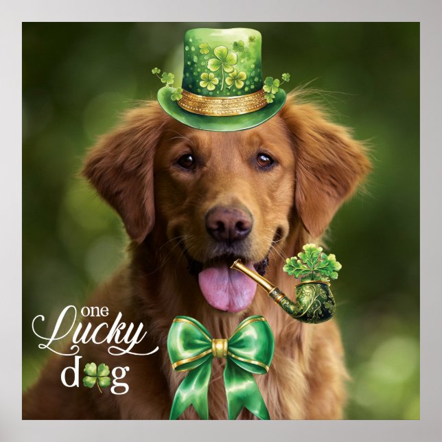 Affiche Lucky Dog Funny Photo personnalisée St. Patrick's  (Devant)