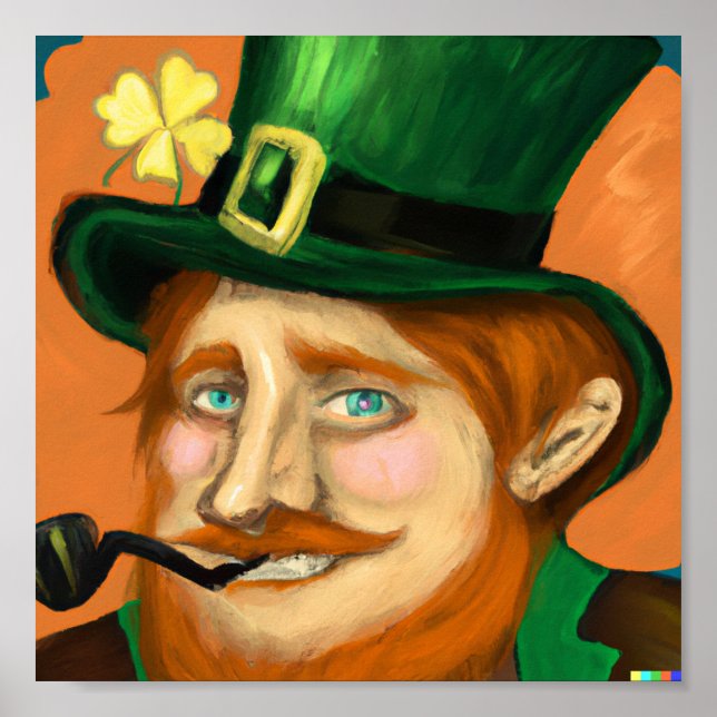 Affiche Lucky Leprechaun St. Patrick's Day Art original (Devant)