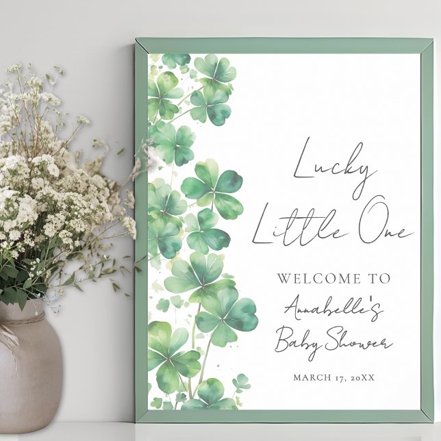 Affiche Lucky Little One Baby Shower Welcome Sign (Lucky Little One Baby Shower Welcome Sign)