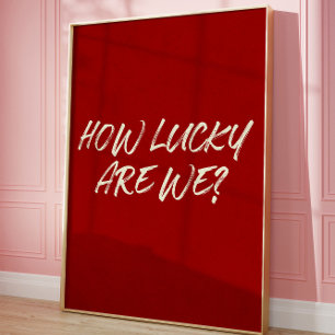 Affiche Lucky Love Esthétique Romantique Brosse Script Cit