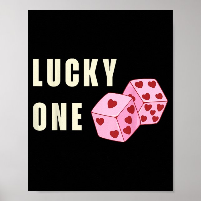 Affiche Lucky One Heart Dice Couples Matching Valentines D (Devant)