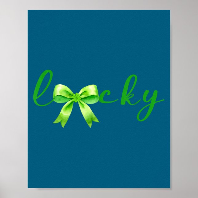 Affiche Lucky, St.patricks Day Coquette,shamrock Funny  (Devant)
